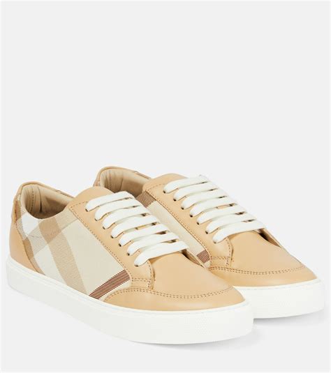 burberry salmond leather and fabric sneakers